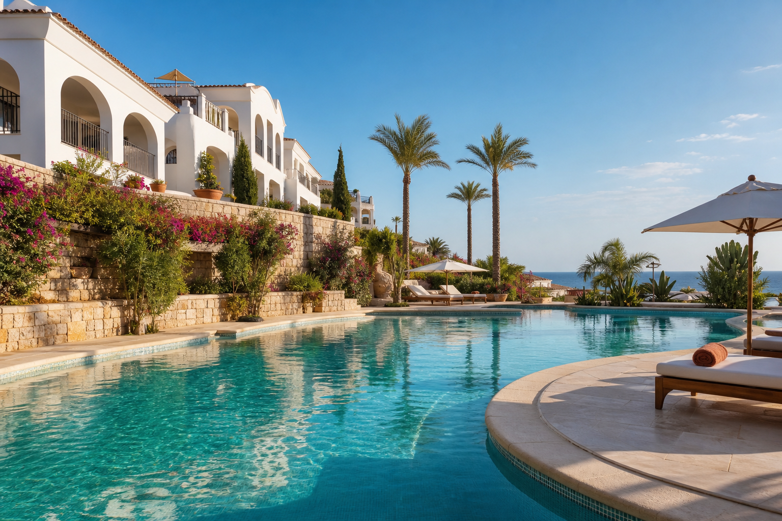 Feriehotell med basseng ved Algarvekysten