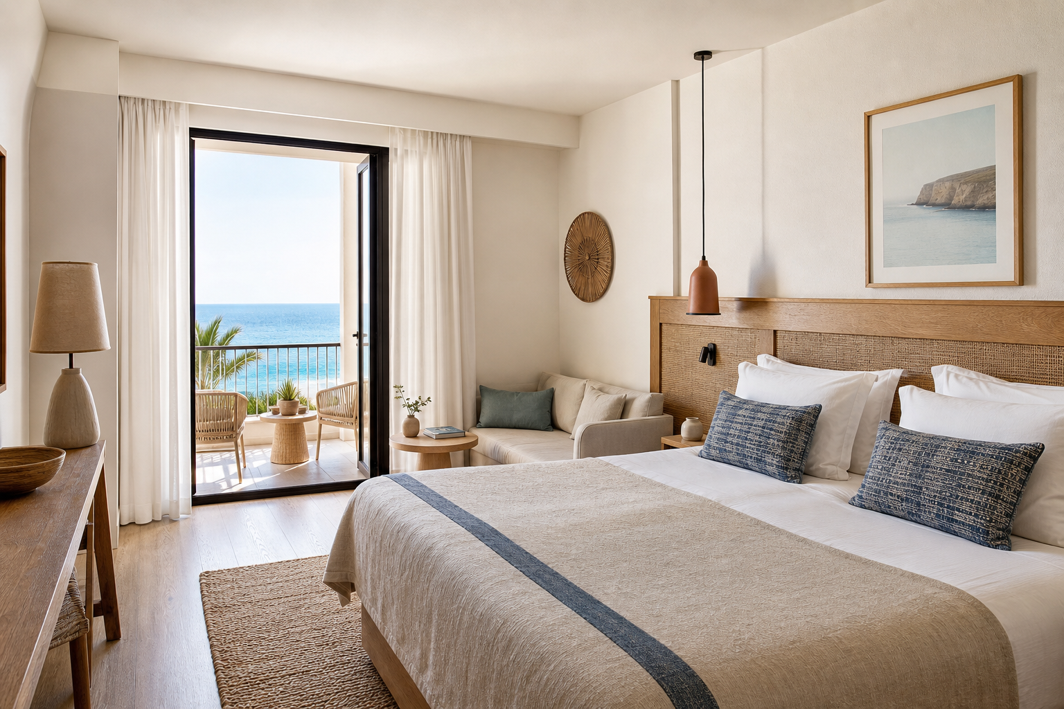 Portugisisk hotellrom med havutsikt